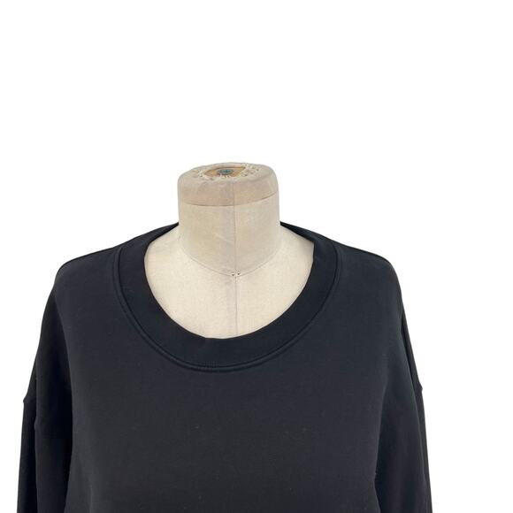 Good American Boyfriend Pullover Sweatshirt Leo Zodiac Sign Black Size 3 Large - Picture 3 of 13